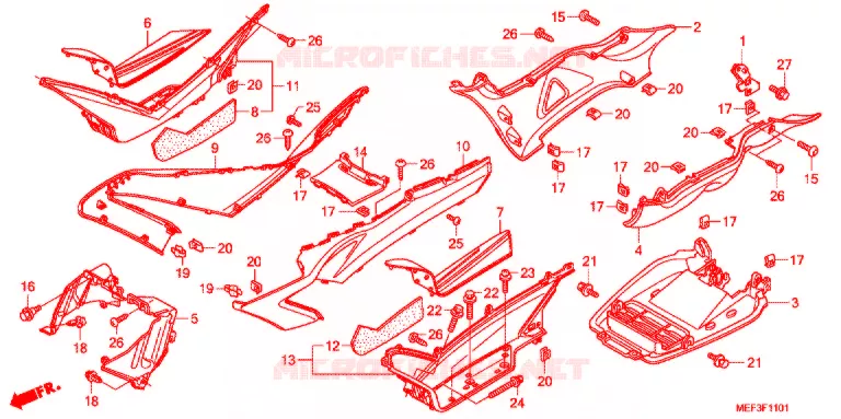 MARCHE PIEDS (FJS400D9/FJS400A) Honda SCOOTER 400 SILVERWING 2015  FJS400A9