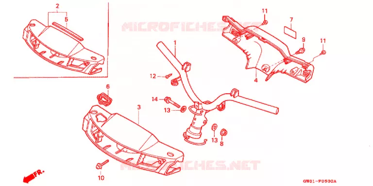 GUIDON - CARENAGE Honda SCOOTER 50 DIO 1990  SK50ML_II