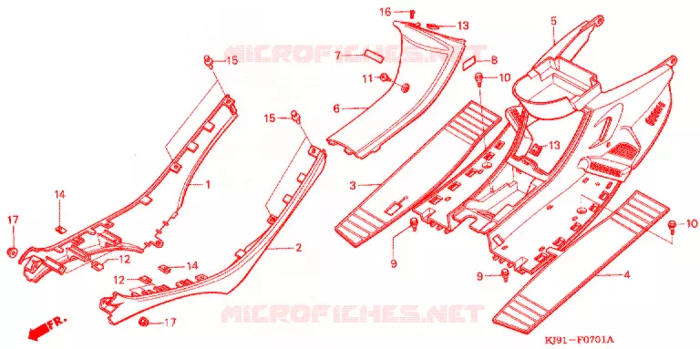 MARCHE PIEDS (CH125H/N/P/R) Honda SCOOTER 125 SPACY 1993  CH125P
