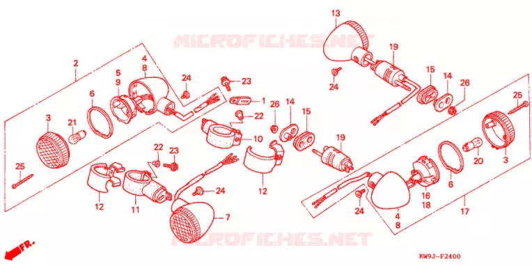 CLIGNOTANT Honda MOTO 600 STEED 1993  NV600CP