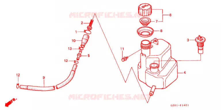 RESERVOIR D'HUILE (SZ50P/R/T) Honda SCOOTER 50 TACT 1993  SZ50P_III
