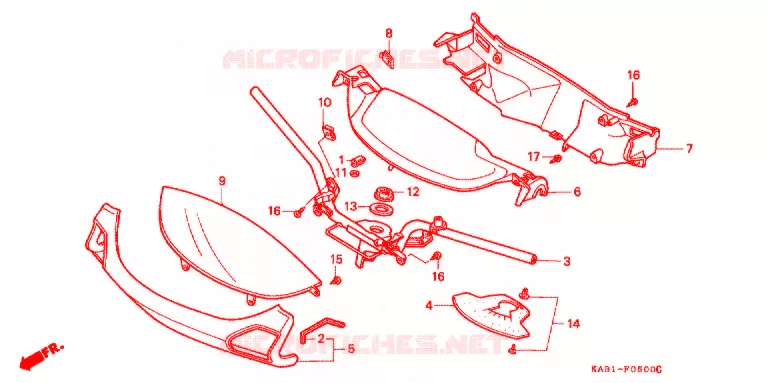 GUIDON - CARENAGE Honda SCOOTER 250 FREEWAY 1994  CH250R