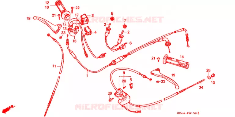 COMMODO - LEVIER - CABLE Honda MOTO 90 CUB 1994  EZ90R