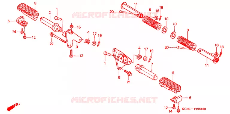 REPOSE PIED (VT250CR/T/V) Honda MOTO 250 MAGNA 1997  VT250CV_VI
