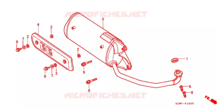 SILENCIEUX D'ECHAPPEMENT (CHA125S,W) Honda SCOOTER 125 SPACY 2000  CHA125W