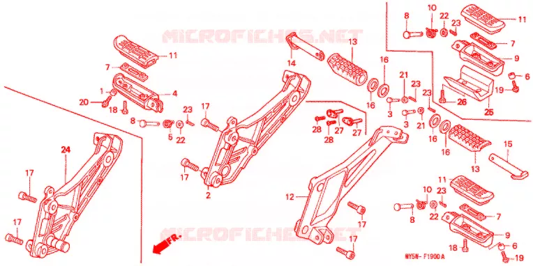 REPOSE PIED Honda MOTO 500 CB 1999  CB500SX