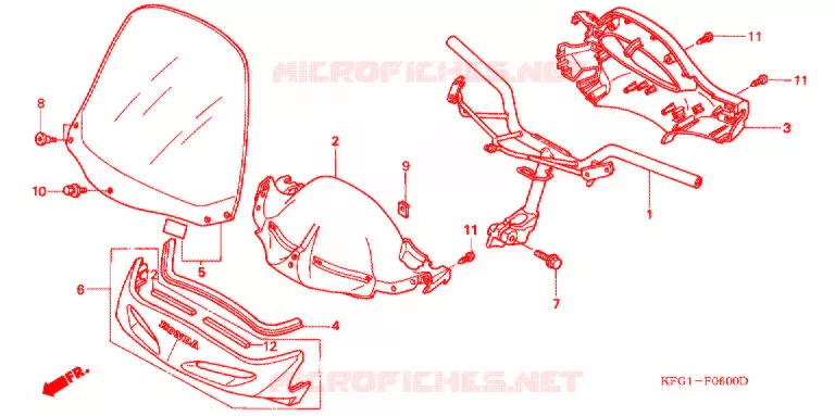 GUIDON - CARENAGE Honda SCOOTER 250 FORSIGHT 2000  FES250X