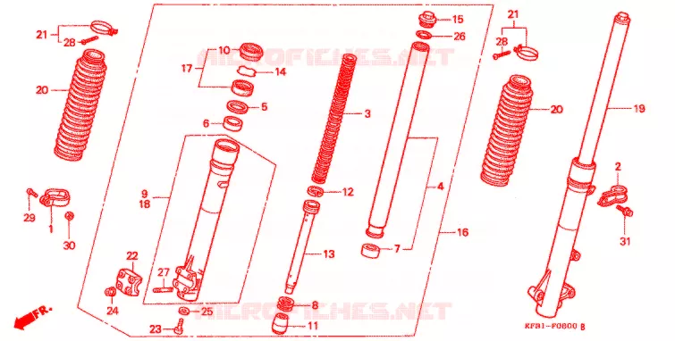 FOURCHE Honda MOTO 230 SL 2000  SL230X