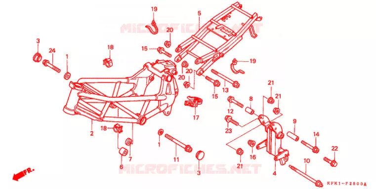 CADRE Honda MOTO 250 VTR 2002  VTR250Y