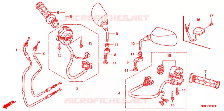 COMMODO - LEVIER - CABLE Honda SCOOTER 600 SILVERWING 2002  FJS6001