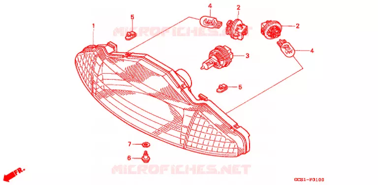 PHARE Honda SCOOTER 100 LEAD 2001  NH1001
