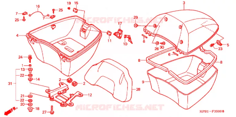 TOP CASE Honda SCOOTER 250 FORZA 2002  NSS2502_3J