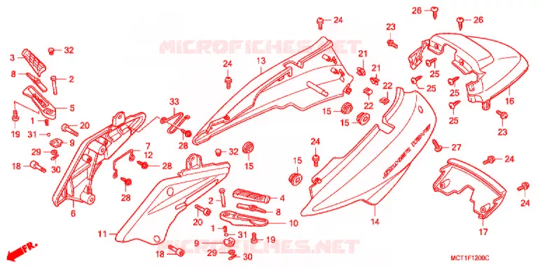 CARENAGE ARRIERE Honda SCOOTER 600 SILVERWING 2003  FJS600A3_J