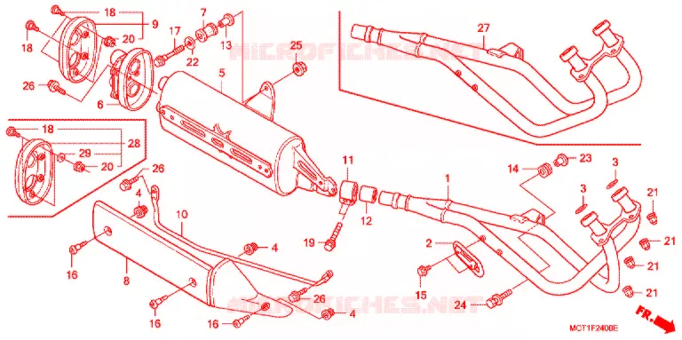 SILENCIEUX D'ECHAPPEMENT (FJS4002/3 FJS6001/2/3) Honda SCOOTER 600 SILVERWING 2003  FJS600A3_J