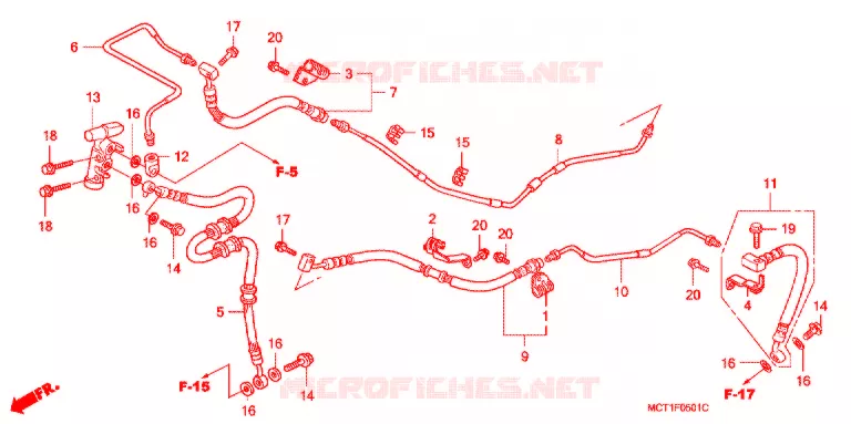 DURITE DE FREIN ARRIERE (FJS400/D FJS600/D) Honda SCOOTER 600 SILVERWING 2003  FJS600D3