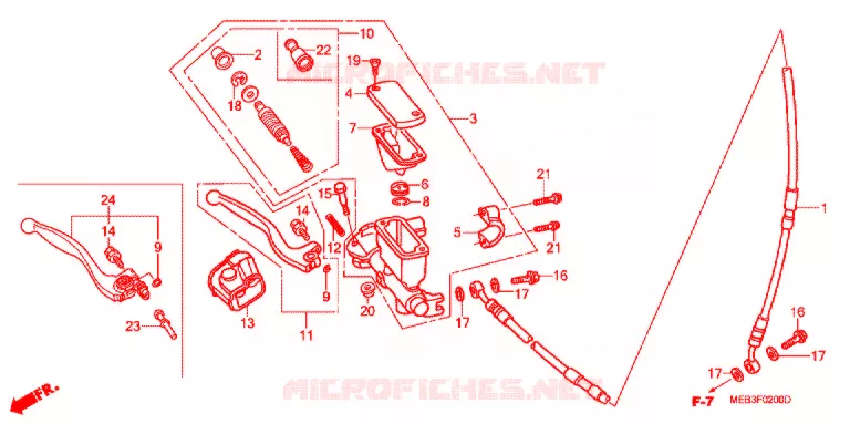 MAITRE CYLINDRE DE FREIN AVANT Honda MOTO 450 CRF 2006  CRF450R6