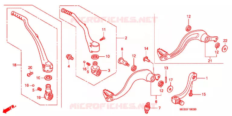 PEDALE - KICK Honda MOTO 450 CRF 2004  CRF450R4
