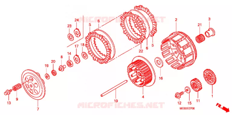EMBRAYAGE Honda MOTO 450 CRF 2003  CRF450R3