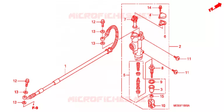 MAITRE-CYLINDRE DE FREIN ARRIERE Honda MOTO 450 CRF 2003  CRF450R3