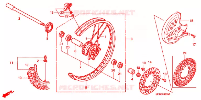 ROUE AVANT Honda MOTO 450 CRF 2003  CRF450R3