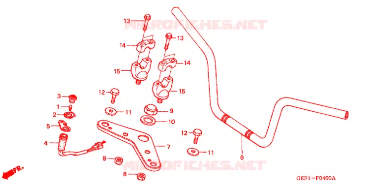 GUIDON - TE DE FOURCHE Honda MOTO 50 MONKEY 2004  Z50J4_M