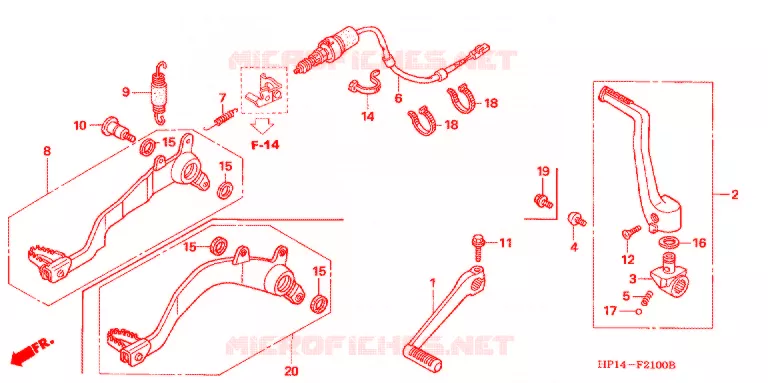 PEDALE Honda ATV 450 FOURTRAX 2005  TRX450R5