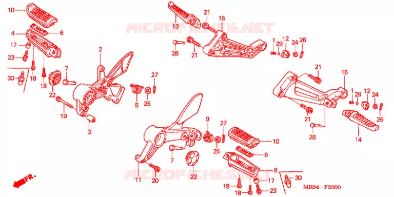 REPOSE PIED Honda MOTO 1000 VTR 2005  VTR1000F5_A