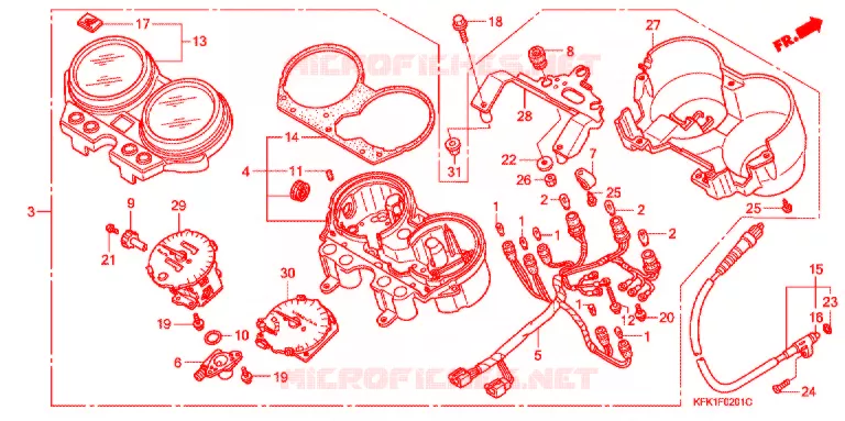 COMPTEUR (VTR2503,5,7) Honda MOTO 250 VTR 2006  VTR2505