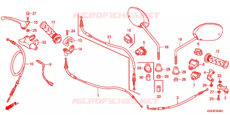 LEVIER DE GUIDON - CABLE - COMMODO Honda MOTO 125 BIZ 2006  BC1256