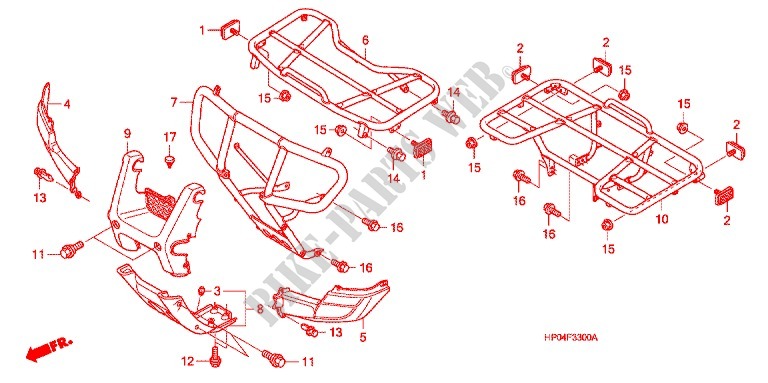 SUPPORT pour Honda FOURTRAX 500 FOREMAN 4X4 Electric Shift 2006