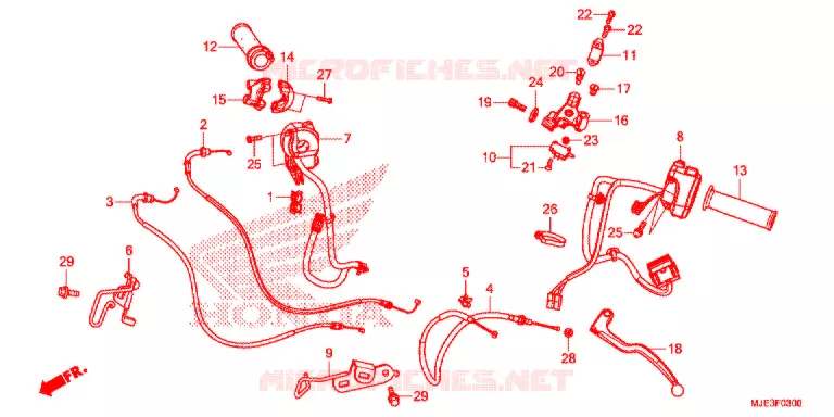 LEVIER DE GUIDON - CABLE - COMMODO Honda MOTO 650 CBR 2016  CBR650FAG