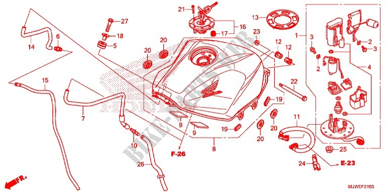 RESERVOIR A CARBURANT   POMPE A ESSENCE pour Honda CBR 500 R ABS MATT BLACK 2016