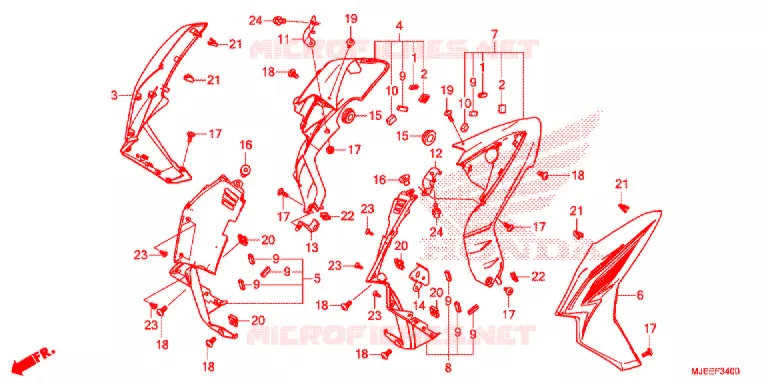 OUIES DE RADIATEUR Honda MOTO 650 CB 2016  CB650FAG