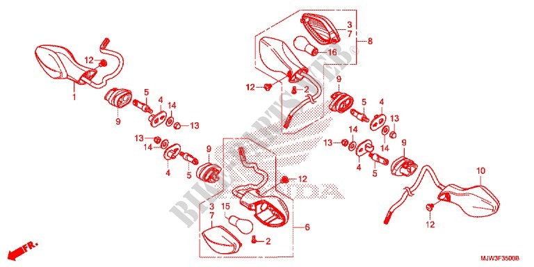 CLIGNOTANT pour Honda CB 500 X ABS 2016