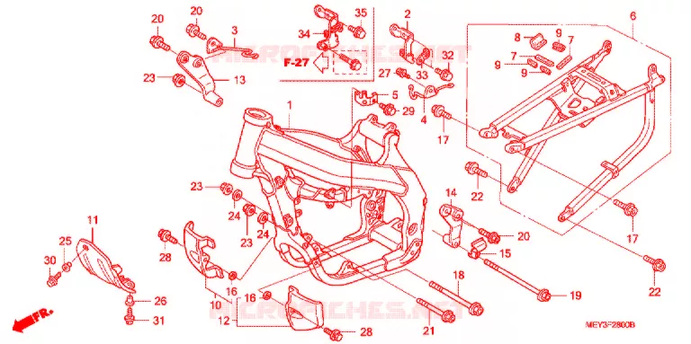 CADRE Honda MOTO 450 CRF 2007  CRF450X7