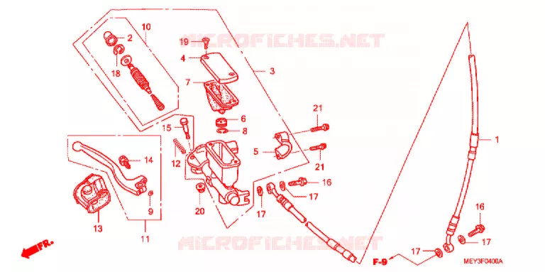 MAITRE CYLINDRE DE FREIN AVANT Honda MOTO 450 CRF 2007  CRF450X7