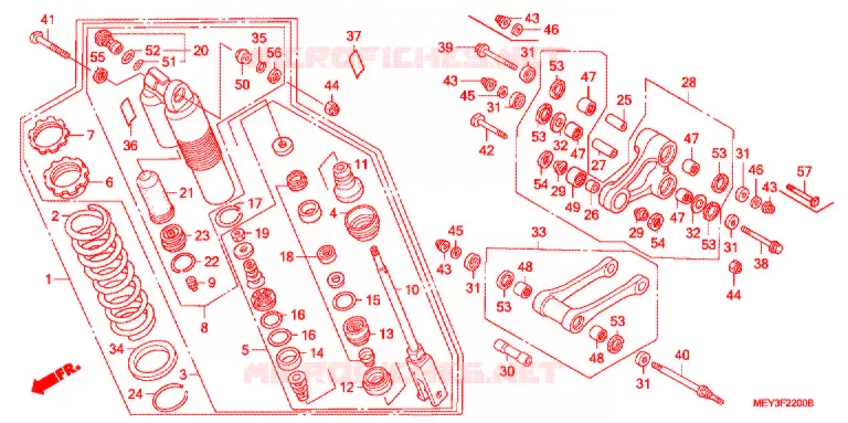AMORTISSEUR ARRIERE Honda MOTO 450 CRF 2007  CRF450X7