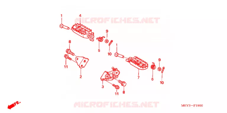 REPOSE PIED Honda MOTO 450 CRF 2008  CRF450X8