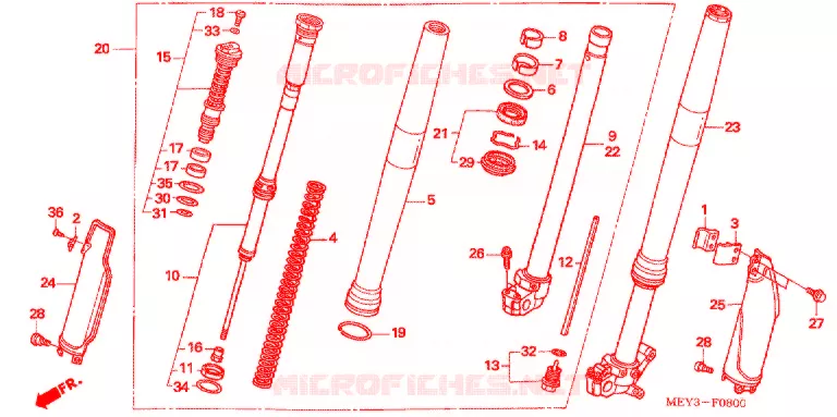 FOURCHE Honda MOTO 450 CRF 2008  CRF450X8