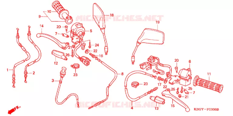 COMMODOS - POIGNEES Honda MOTO 250 CB 2007  CB2507