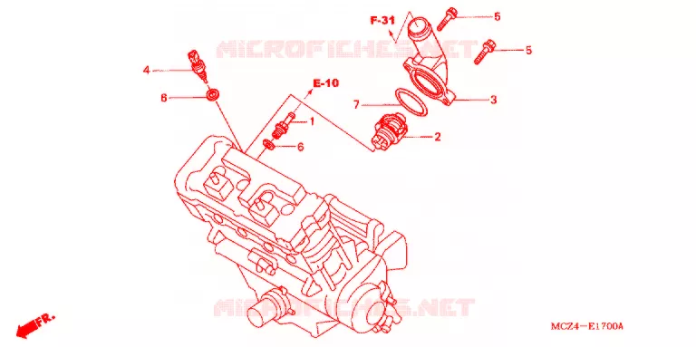 THERMOSTAT Honda MOTO 900 HORNET 2007  CB900F7_A