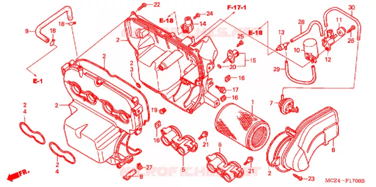 FILTRE A AIR Honda MOTO 900 HORNET 2007  CB900F7_A