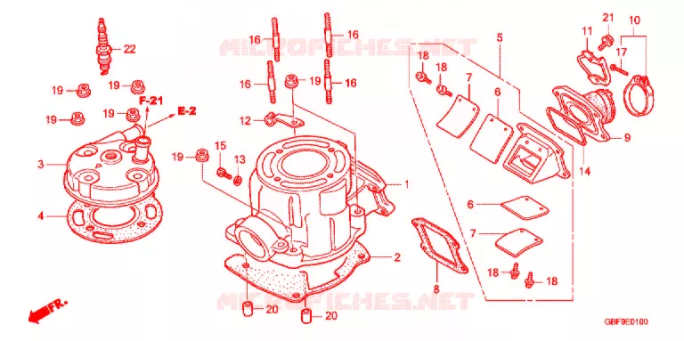 CULASSE Honda MOTO 85 CR 2007  CR85R7