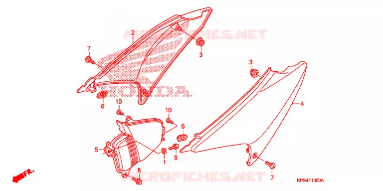 COUVERCLES LATERAUX Honda MOTO 230 CRF 2007  CRF230F7