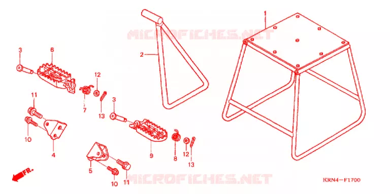 BEQUILLE - REPOSE PIEDS Honda MOTO 250 CRF 2007  CRF250R7