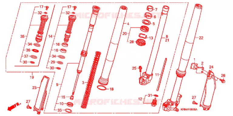 FOURCHE Honda MOTO 250 CRF 2007  CRF250R7