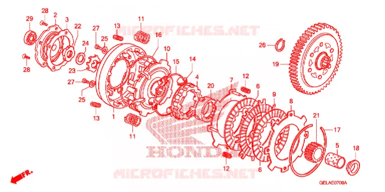 EMBRAYAGE Honda MOTO 50 CRF 2007  CRF50F7