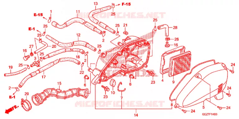 FILTRE A AIR Honda SCOOTER 50 RUCKUS 2007  NPS50S7_A