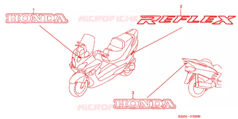 AUTOCOLLANTS Honda SCOOTER 250 REFLEX 2007  NSS250AS7
