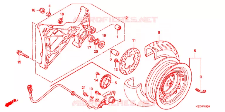 ROUE ARRIERE Honda SCOOTER 250 REFLEX 2007  NSS250AS7